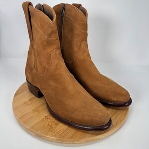 Tecovas The Shane Mens 9.5 D Honey Suede Western Cowboy Boots 1013 Zip Round Toe